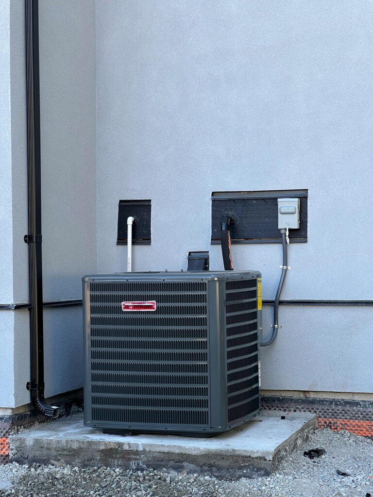 Heat pump outside of a home
