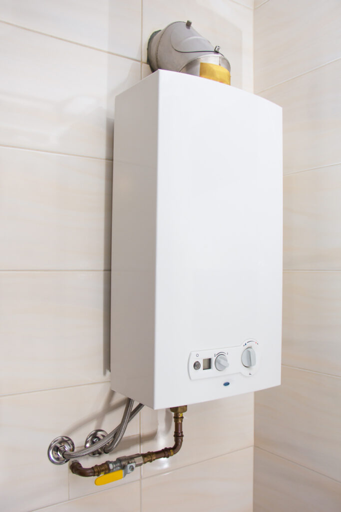 Wall-mounted tankless water heater