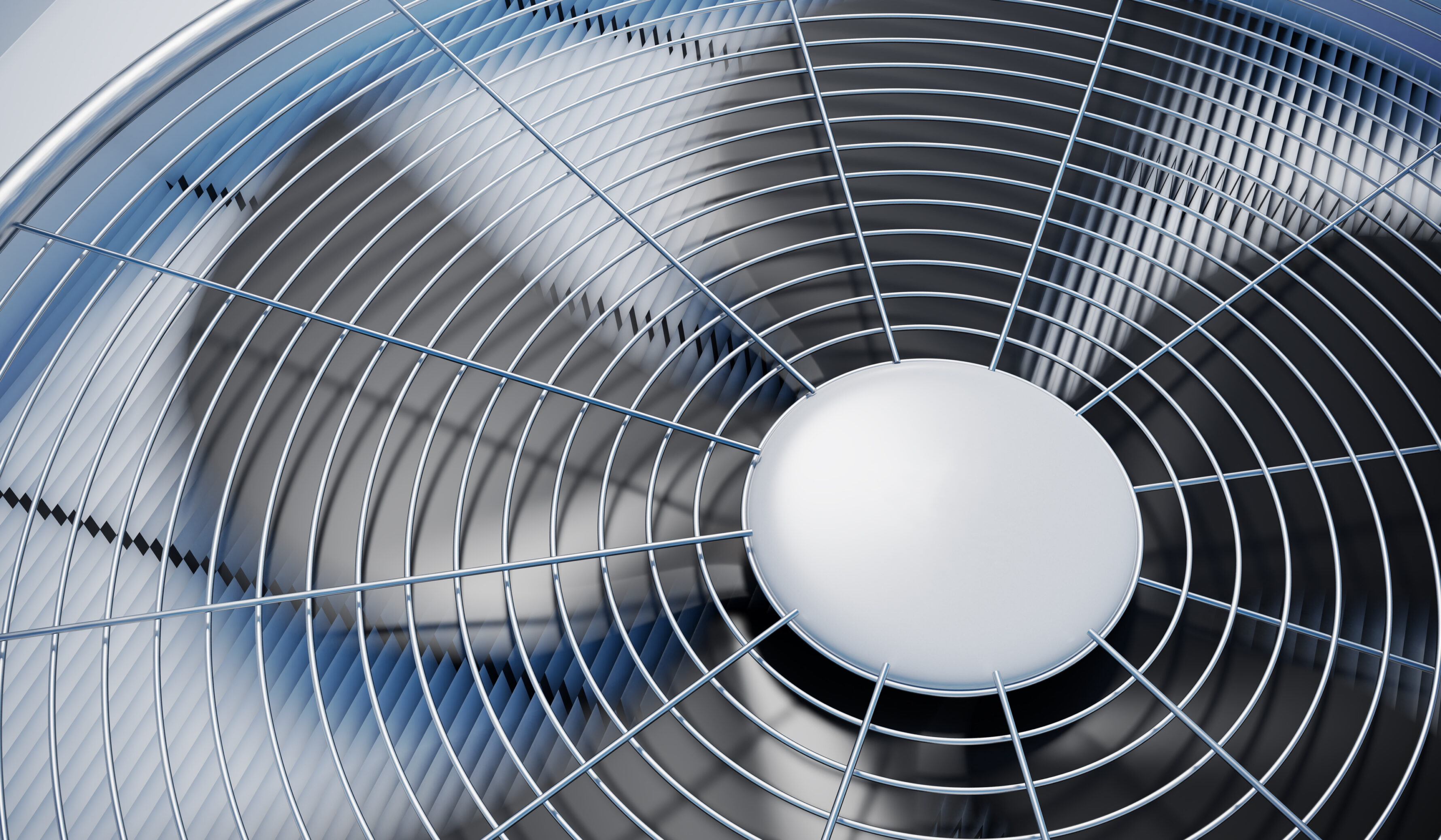 Closeup of a running AC fan